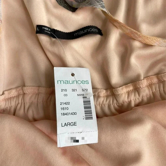 NWT Maurices Women's Maxi Dress Size L Pink Plaid Flowy Strapless - Picture 7 of 8